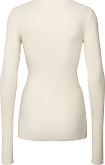Maglia Lise a manica lunga in cotone biologico a costine off white