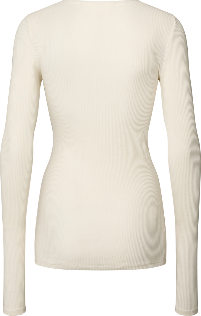 Maglia Lise a manica lunga in cotone biologico a costine off white