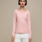 Maglione in maglia da donna con scollo a V