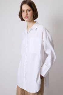 Camicia oversize effetto cupro
