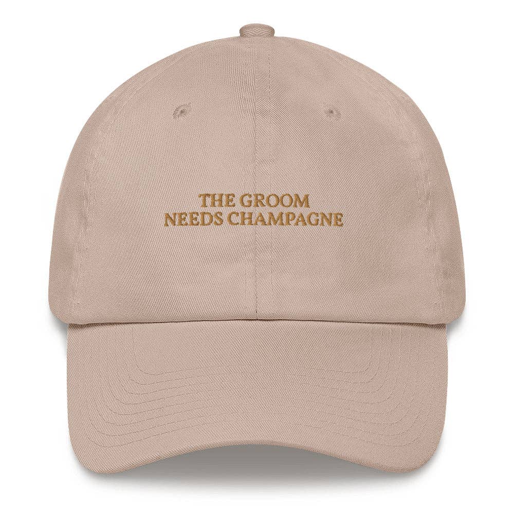 Cappello ricamato “The Groom Needs Champagne”