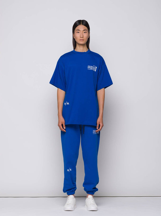 T-shirt oversize azzurra con logo