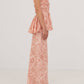 Gonna lunga rosa con stampa sistema solare Sophia