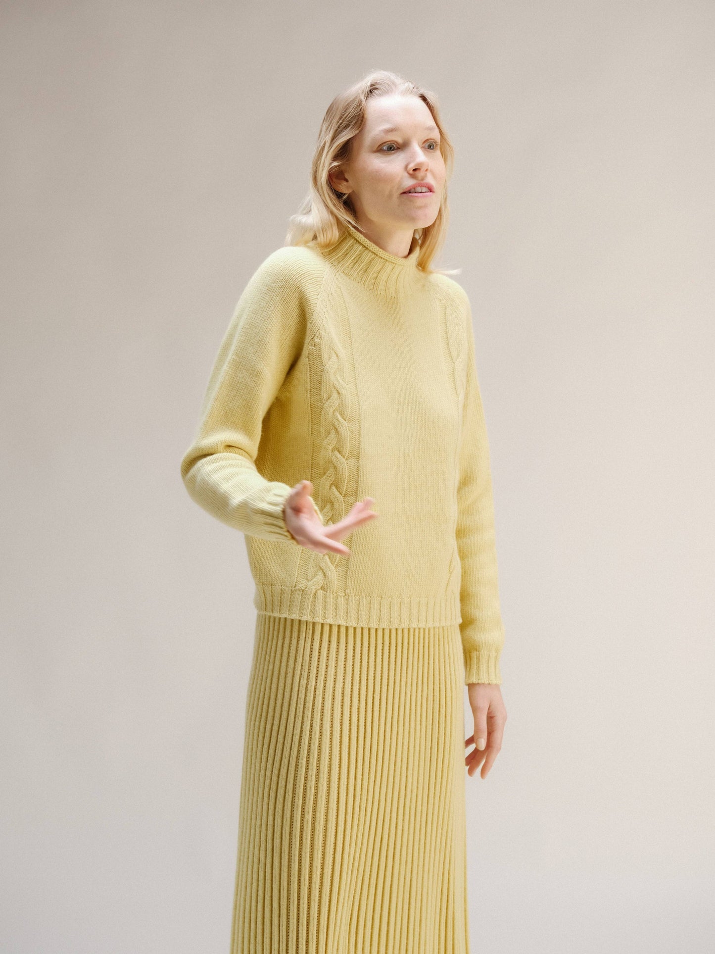 Maglione a trecce in misto cashmere “Ricciolo” 3D Knit