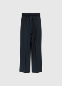 Pantaloni navy a gamba dritta con vita elasticizzata