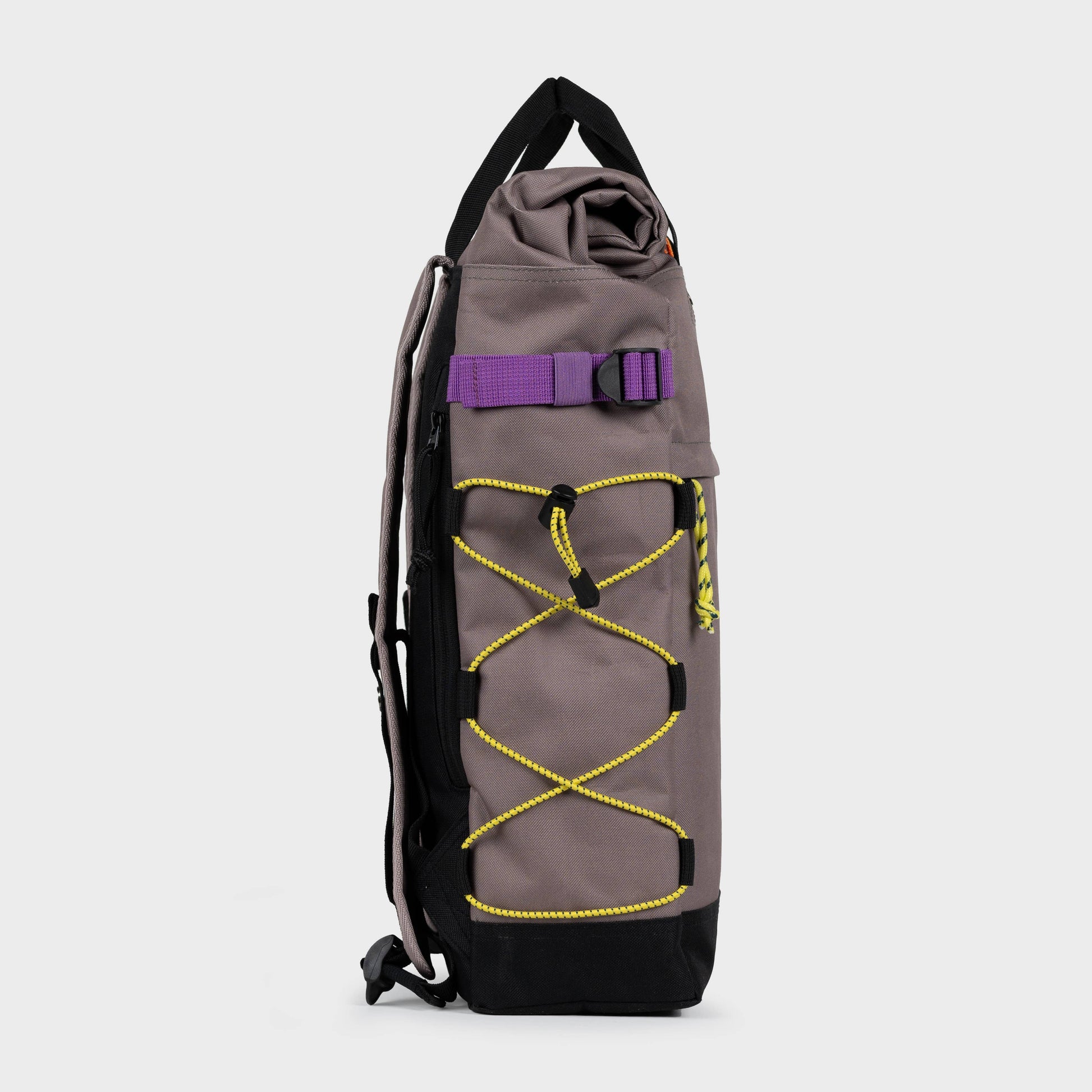 Zaino roll-top in poliestere riciclato color taupe