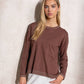 Maglione donna in maglia lurex girocollo