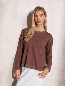 Maglione donna in maglia lurex girocollo