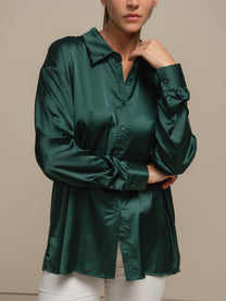 Camicia satinata da donna in poliestere