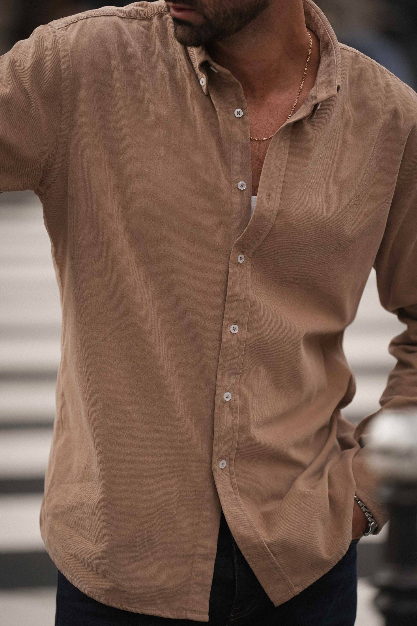 Camicia in bombazine di cotone