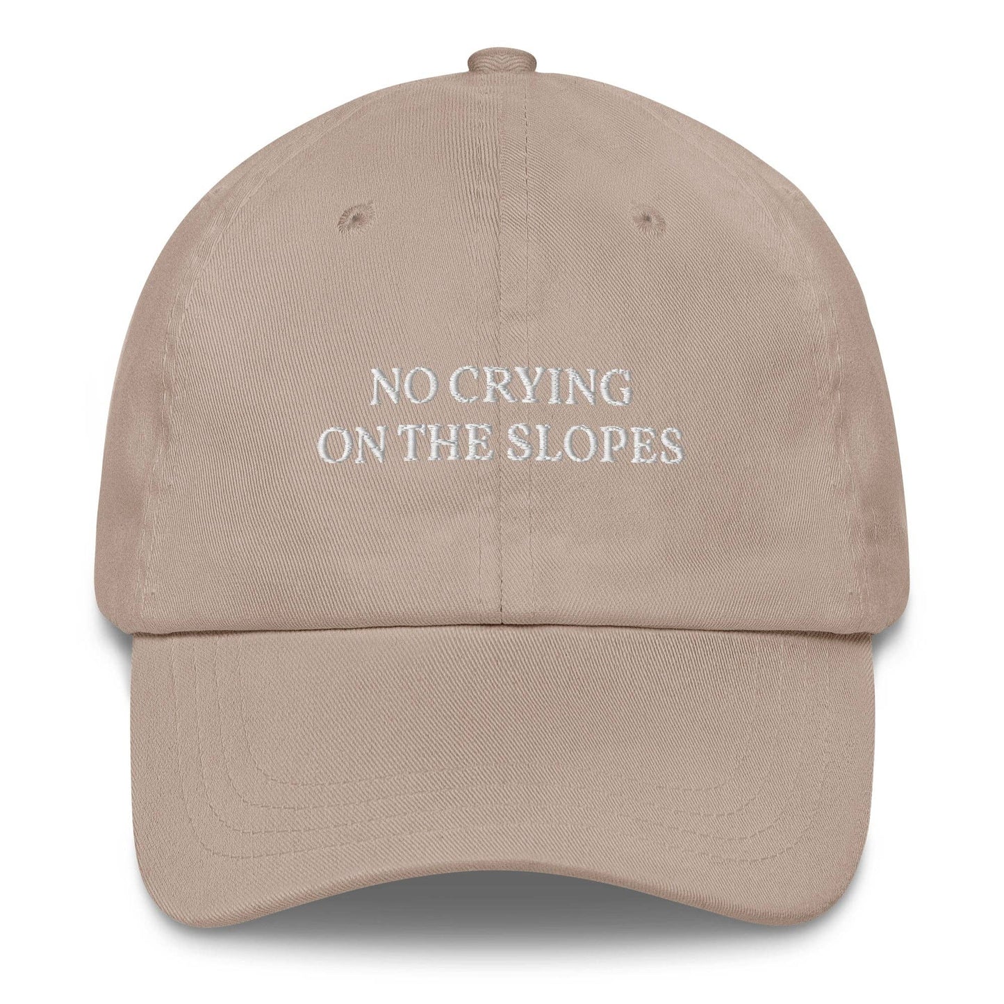 Cappellino da baseball ricamato “No Crying on the Slopes”