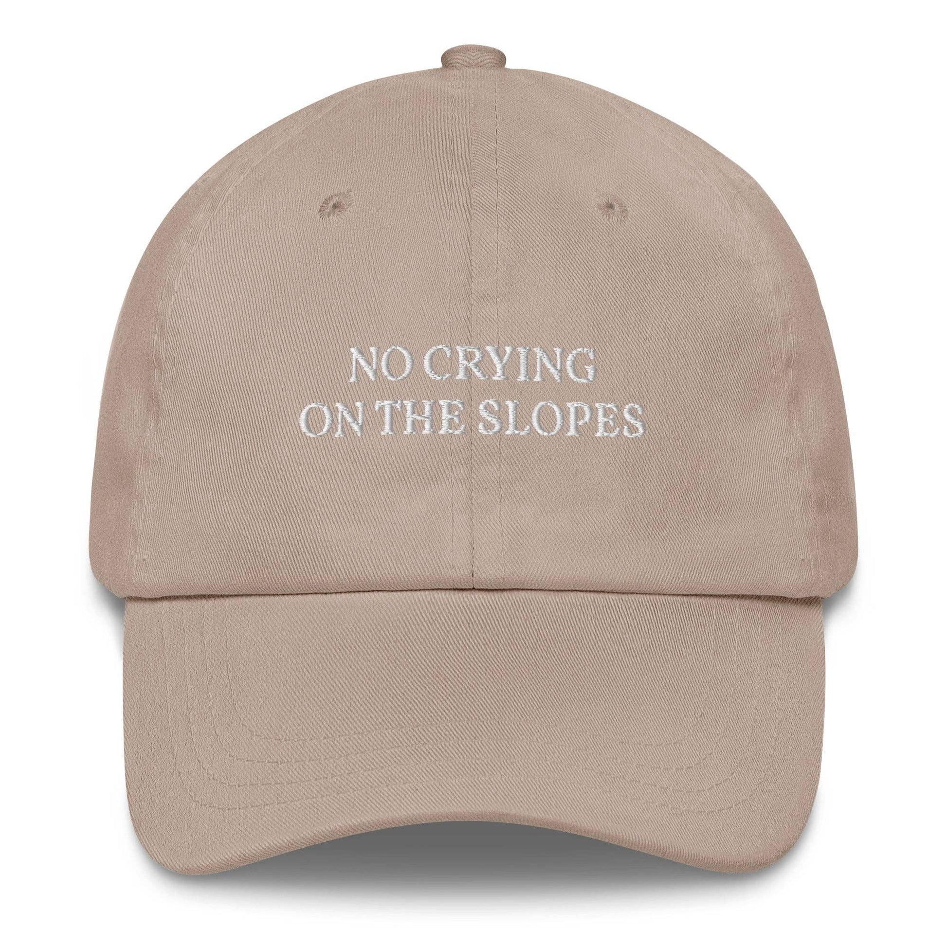 Cappellino da baseball ricamato “No Crying on the Slopes”