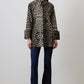 Camicia in cotone animalier leopardato con polsini statement