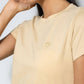 T-shirt donna beige antimacchia in cotone