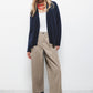 Pantaloni a sigaretta con pieghe in cotone