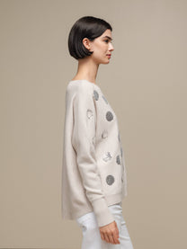 Maglione donna con paillettes a pois