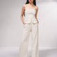 Top bustier stile gilet con bottoni frontali
