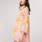 Vestito corto oversize in satin con stampa