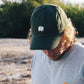 Cappello dad verde Kombu con logo ricamato