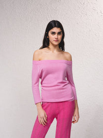 Maglione lurex off-shoulder