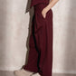 Pantaloni a palazzo con pinces in viscosa e cotone