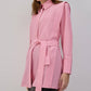 Camicia in popeline rosa con cintura