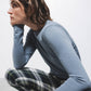 Maglione in maglia rasata con girocollo