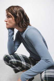 Maglione in maglia rasata con girocollo