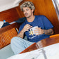 T-shirt Star blu navy in cotone biologico