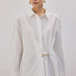 Camicia in popeline con accessori in metallo