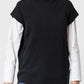 Gilet in maglia a coste con collo alto