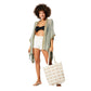 Kimono estivo verde a mezza lunghezza con maniche 3/4