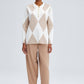 Tunica in maglia con colletto polo a rombi