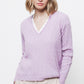 Maglione in maglia strutturata con scollo a V