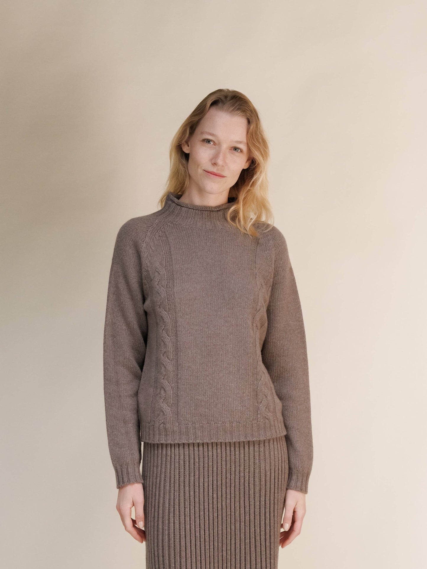 Maglione a trecce in misto cashmere “Ricciolo” 3D Knit