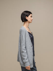 Cardigan in maglia donna con scollo a V