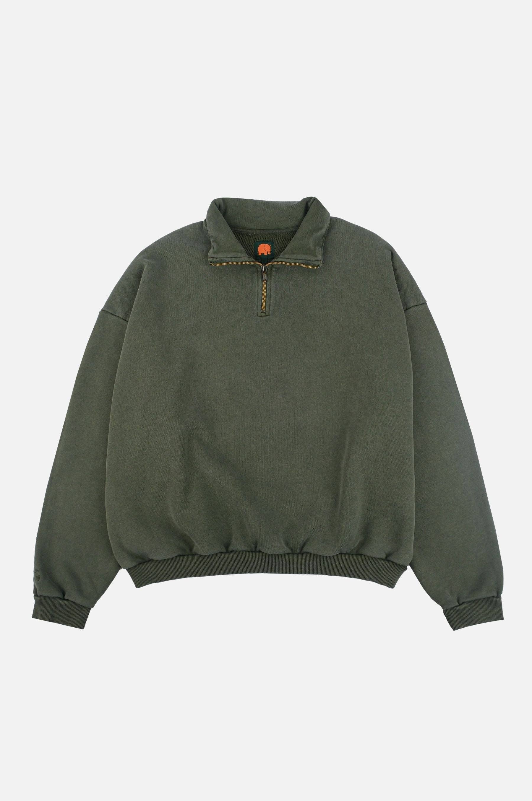 Maglione oversize super pesante con zip a un quarto verde Kombu