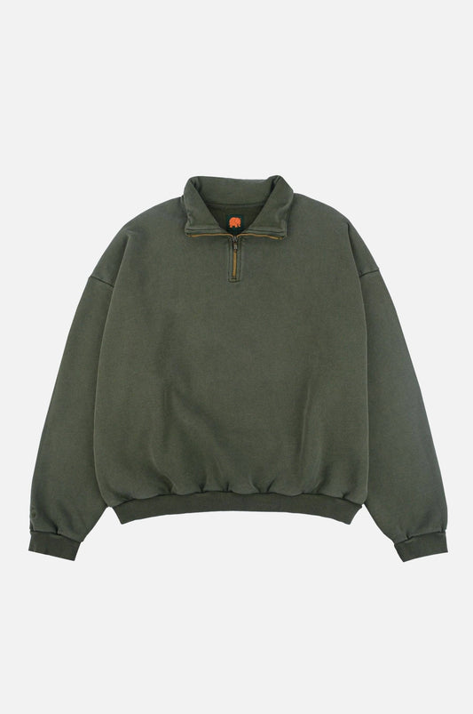 Maglione oversize super pesante con zip a un quarto verde Kombu