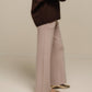 Pantaloni a zampa beige da donna