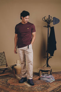 T-shirt Essentials in Cotone Biologico Rosso Vino
