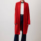 Cardigan oversize in maglia con tasche rosso