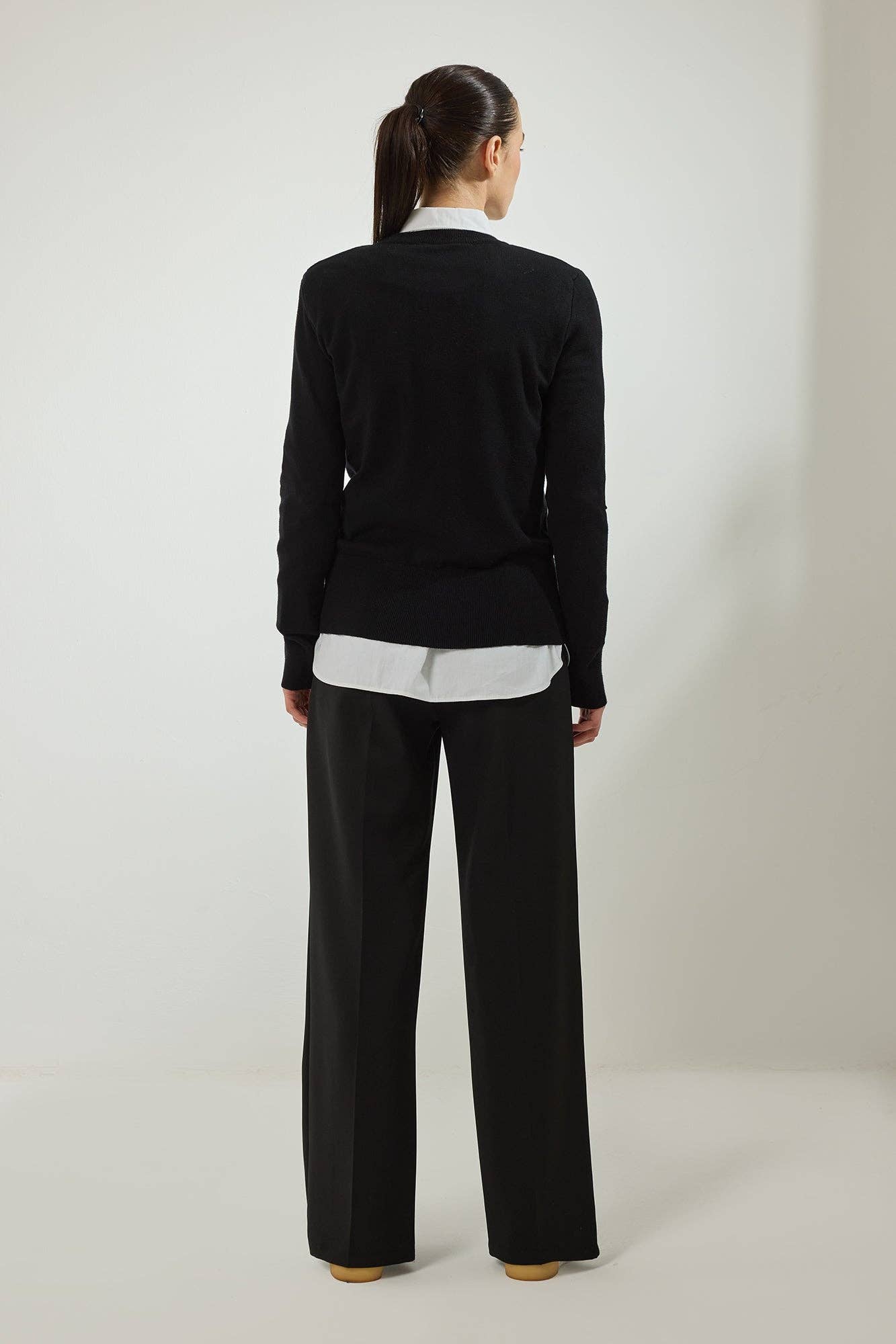Maglione basic in maglia nero