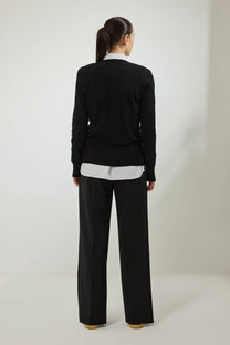Maglione basic in maglia nero