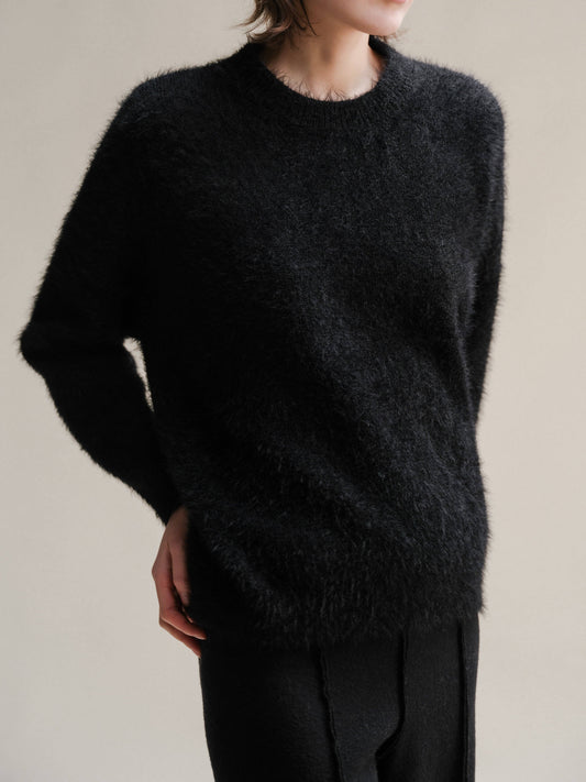 Maglione girocollo in misto baby alpaca