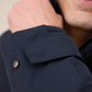 Parka corta blu scuro imbottita con cappuccio