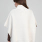 Maglione poncho Venti écru con collo a lupetto