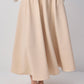 Gonna midi a trapezio in crepe beige fluido