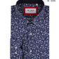 Camicia comfort a fantasia Liberty blu navy