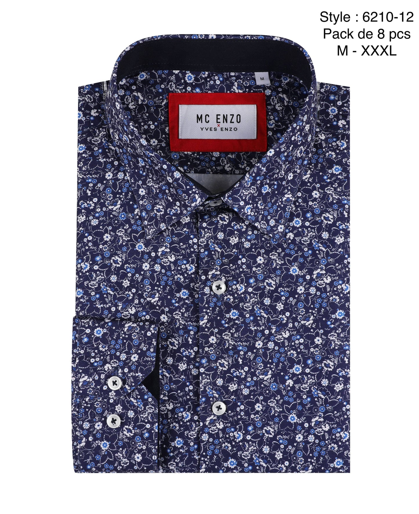 Camicia comfort a fantasia Liberty blu navy