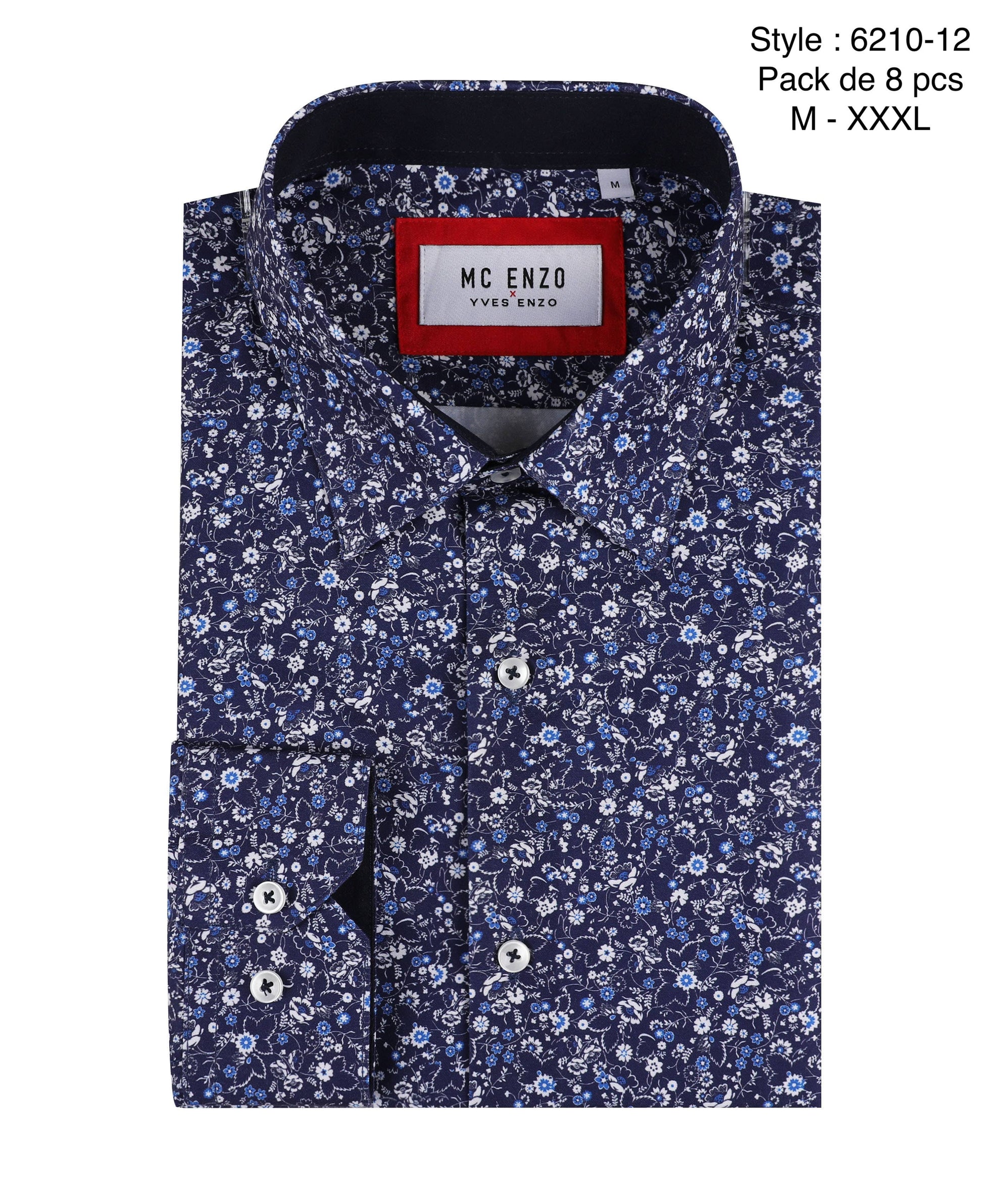 Camicia comfort a fantasia Liberty blu navy